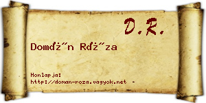 Domán Róza névjegykártya