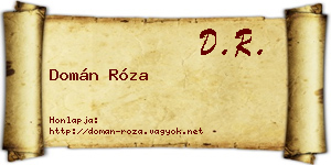 Domán Róza névjegykártya